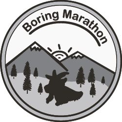 2023 Boring Marathon, Half Boring Half Marathon, Constantly Boring 8K Logo