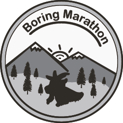 2024 Boring Marathon, Half Boring Half Marathon, Constantly Boring 8K Logo