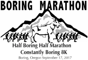 2017 Boring Marathon, Half Boring Half Marathon, Constantly Boring 8K Logo