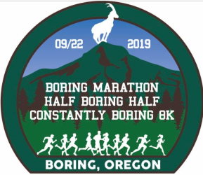 2019 Boring Marathon, Half Boring Half Marathon, Constantly Boring 8K Logo