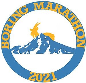 2021 Boring Marathon, Half Boring Half Marathon, Constantly Boring 8K Logo