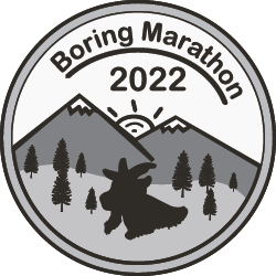 2022 Virtual Boring Marathon, Half Boring Half Marathon, Constantly Boring 8K Logo